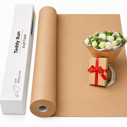 Kraft Paper Roll 80 GSM Heavy Duty for Gift Wrapping, Packing, Moving, Shipping, Wall Art, Crafts, Bulletin Board, Floor Cover & Table Runner — Multiple Sizes & Colors