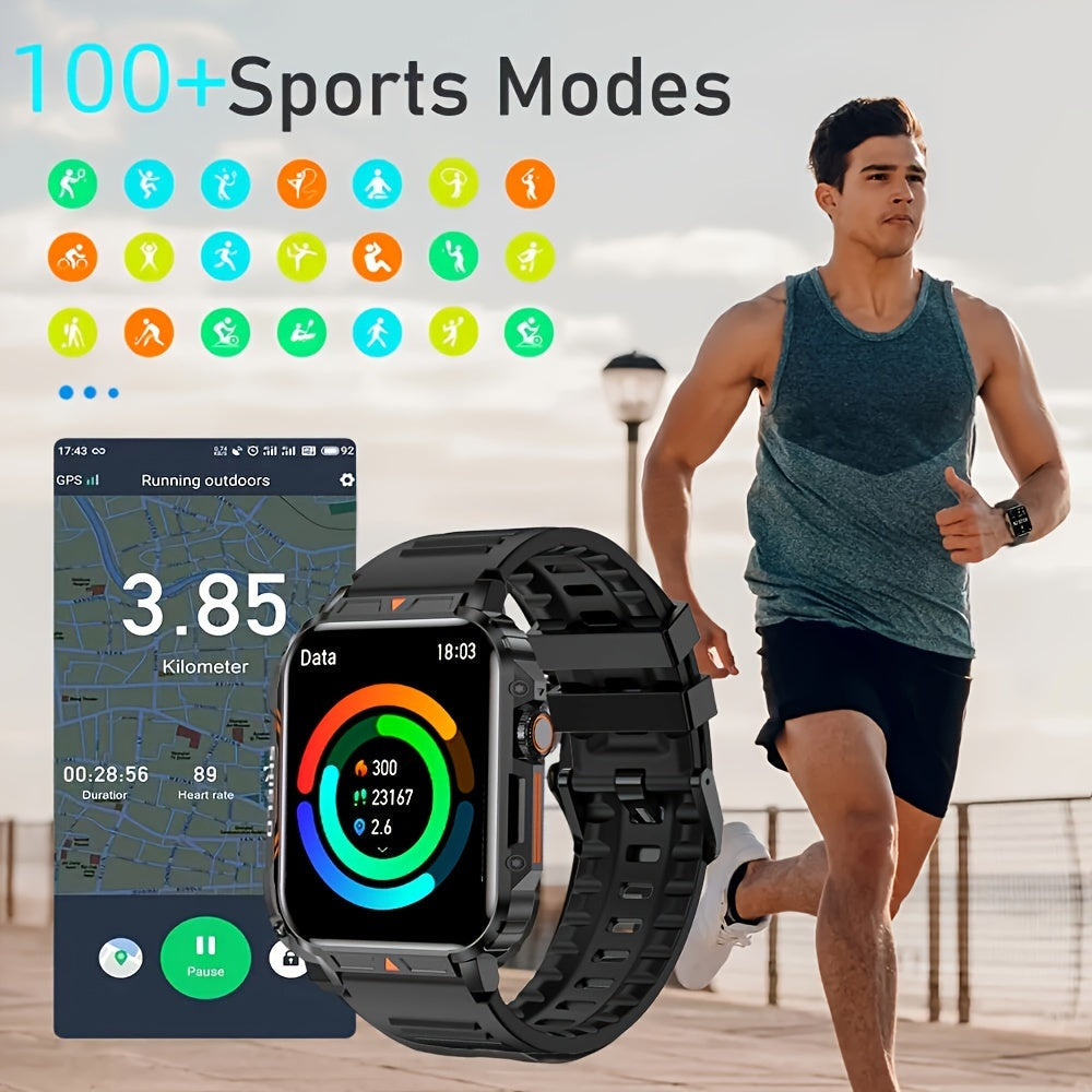 SENBONO Smartwatch for Men BT8959T5 – 1.95" Large Display Bluetooth 5.2 Calling 340mAh Battery 100+ Sport Modes Fitness Tracker, Compatible with iOS & Android, Multiple Watch Faces, Black