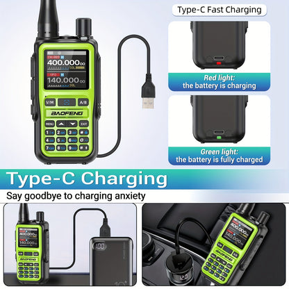 Baofeng UV-5RMini Ham Radio 2-Pack – Long Range Two-Way Radio, USB-C Rechargeable, 999CH, NOAA Weather Alert, Dual PTT, App Programming for Hunting, Camping, Fishing, Skiing & Survival