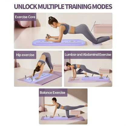 8-in-1 Foldable Pilates Board with Resistance Bands – Multi-Functional Core Abdominal Trainer, Anti-Deformation PP Material, Stable Flat Design, Compact Storage, Home Gym Equipment for Men & Women