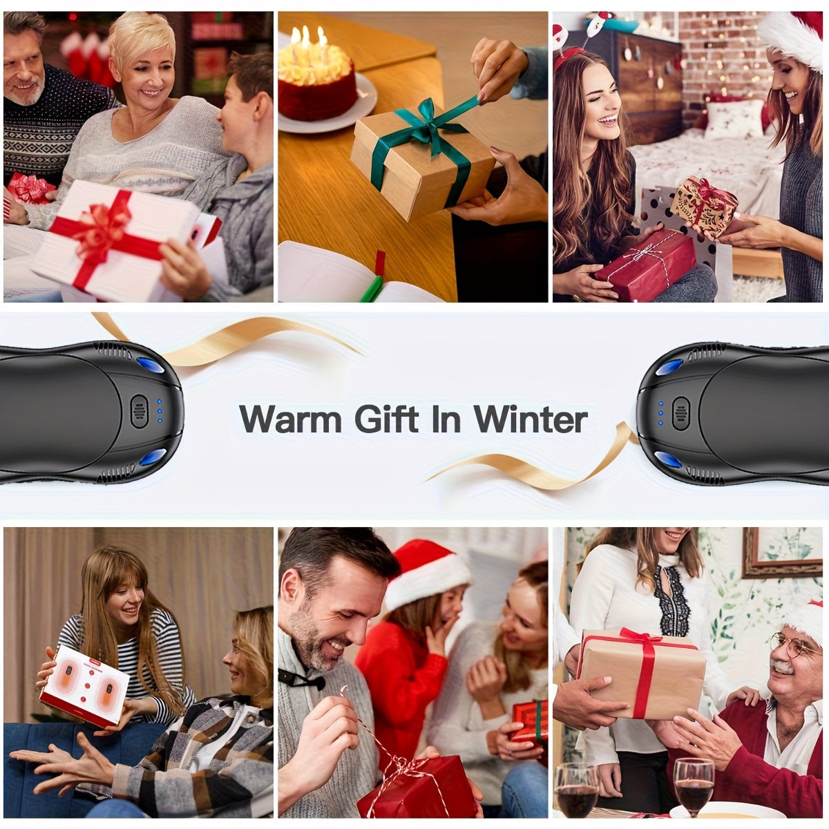 Rechargeable Hand Warmer 2-in-1 Double Sided Heating with Magnetic Suction – 3-Speed Temperature Control, Portable Electric Pocket Warmer for Skiing, Camping, Hiking & Winter Outdoor Use