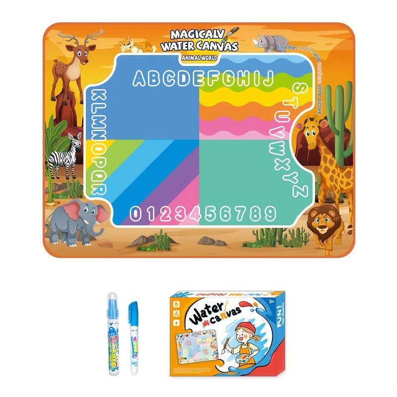 Water Drawing Mat for Kids Reusable Magic Painting Canvas Mess-Free Art Toy Set Ages 3+ Large 80x60cm Ocean Animal Designs Gift Box