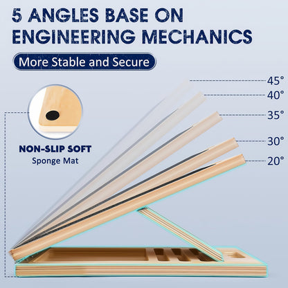Adjustable Wooden Slant Board for Calf Stretching – Non-Slip Incline Wedge Stretcher for Squats Ankle Foot Mobility Heel Stretch Physical Therapy Balance