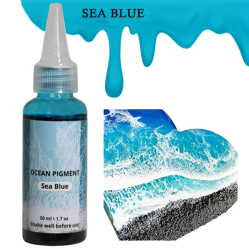 Ocean Wave Resin Paint Set 3 Colors White Sea Blue Deep Blue High Concentration Oil-Based Pigment Fade-Resistant Dye for Epoxy Resin Art Crafts 1.69oz Each