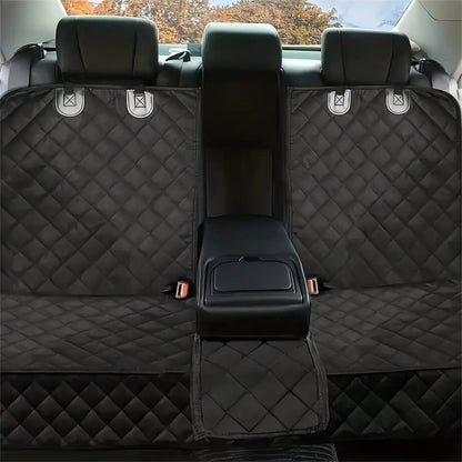 Dog Car Seat Cover for Back Seat – Waterproof Anti-Slip Anti-Scratch, Washable Pet Car Seat Protector with Armrest Compatible, Fits Most Cars SUVs Trucks, Black & Skull Flower
