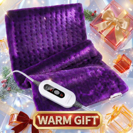 Electric Heating Pad for Back Pain Relief 12x24in – 130W Fast Heat to 150°F, 2X Thicker Plush Flannel, 4 Heat Settings, Auto Shut-Off, Machine Washable, Dry & Moist Heat Therapy for Neck Shoulders Abdomen Legs, Gift for Women Men Mom Dad