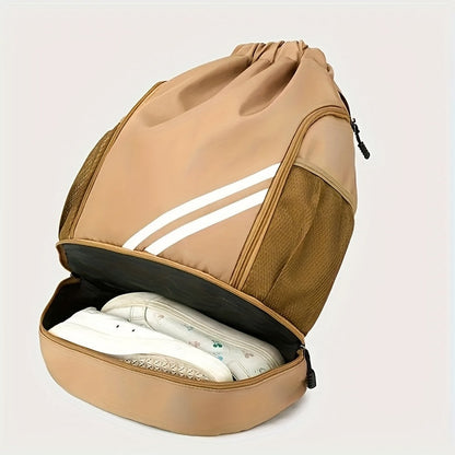 Lightweight Sports Drawstring Backpack for Men & Women | Gym Bag for Basketball Yoga Fitness | Spacious Polyester Shoulder Bag with Drawstring Closure & Inner Pouch | 6 Colors