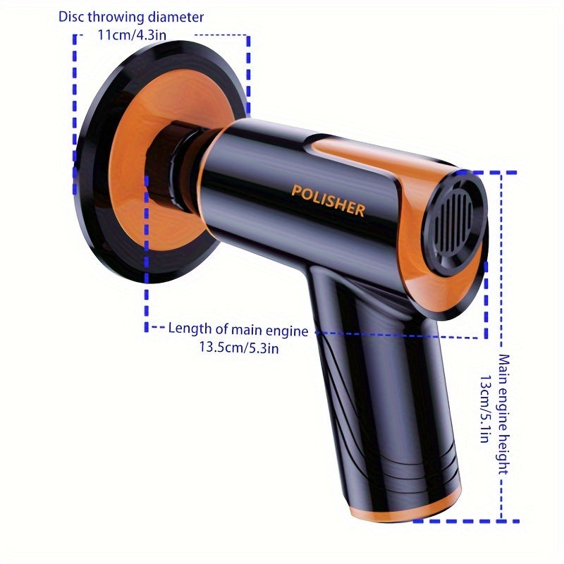 100W Cordless Car Polisher & Waxing Machine – Rechargeable Wireless Buffer for Scratch Repair, Car Detailing & Waxing, Portable Compact Polisher for Car Enthusiasts