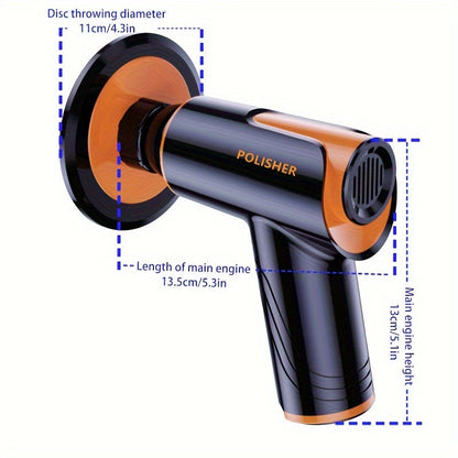 100W Cordless Car Polisher & Waxing Machine – Rechargeable Wireless Buffer for Scratch Repair, Car Detailing & Waxing, Portable Compact Polisher for Car Enthusiasts