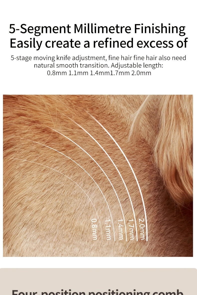 Rechargeable Cordless Pet Grooming Clippers with LED Display - Professional Wireless Dog Hair Trimmer, Detachable Blades, 4 Comb Guides, Low Noise 36V USB Charging, for Dogs Cats Small Animals