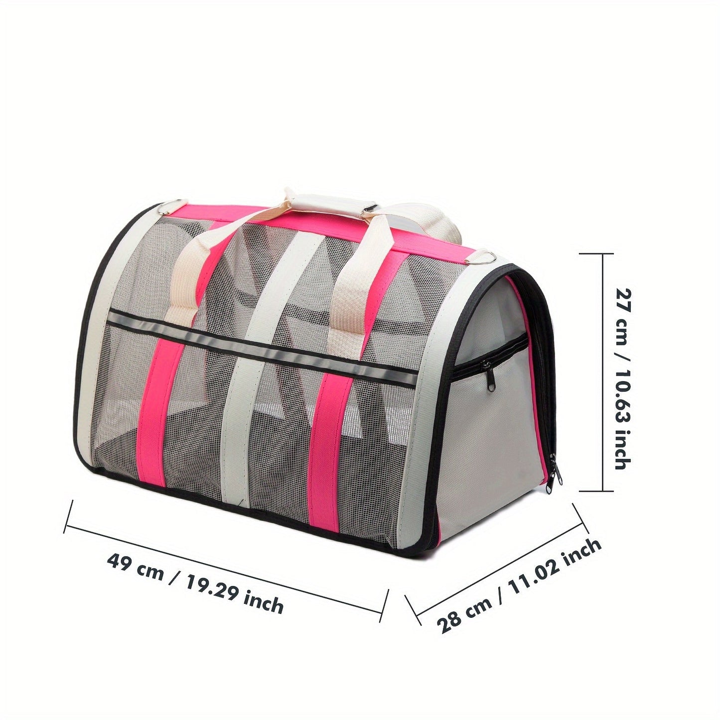 Foldable Soft Pet Carrier Bag – Breathable Mesh Travel Bag for Cats & Dogs, 6 Colors, S/M/L Sizes, Portable with Zipper Closure