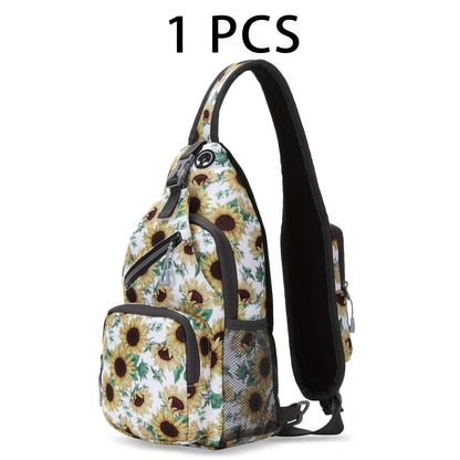Large Capacity Crossbody Shoulder Bag for Men & Women – Multi-Purpose Embroidered Sports Style Travel Bag with Secure Zipper, Hands-Free Daily Commute & Outdoor Use, Multiple Colors