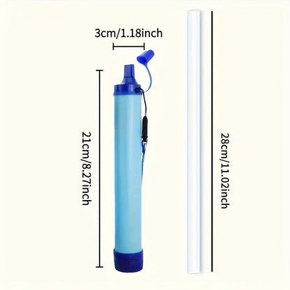 Personal Water Filter Straw Mini Water Purifier Survival Gear for Hiking Camping Travel Emergency Preparedness, Portable Filtration Straw Removes Bacteria & Contaminants - Set 1, 2 & 4 Options