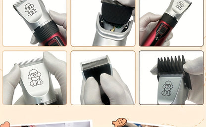 Rechargeable Cordless Pet Grooming Clippers with LED Display - Professional Wireless Dog Hair Trimmer, Detachable Blades, 4 Comb Guides, Low Noise 36V USB Charging, for Dogs Cats Small Animals