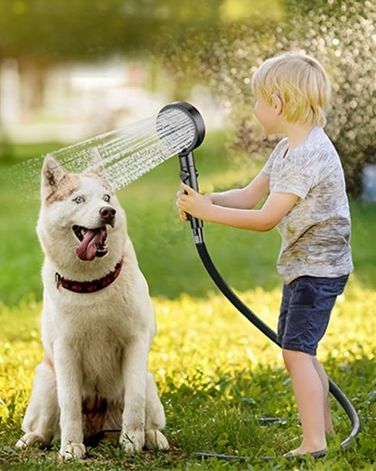 Portable Camping Shower 6000mAh Battery 120-Min Runtime 6 Spray Modes Smart Temperature Display – Lightweight Outdoor Shower Pump for Camping, Hiking, Pet Cleaning, Car Washing & Beach