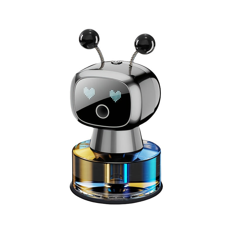 Robot Smart Car Air Freshener USB Rechargeable Auto Spray AI Expression Display 4 Scent Levels – Automatic Fragrance Diffuser Car Decoration Gift Black Blue Red Green