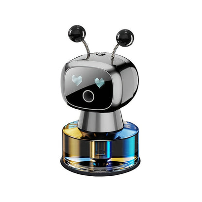 Robot Smart Car Air Freshener USB Rechargeable Auto Spray AI Expression Display 4 Scent Levels – Automatic Fragrance Diffuser Car Decoration Gift Black Blue Red Green