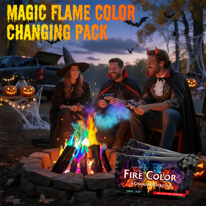 Fire Color Changing Packets 12 or 24 Pack Magic Colorful Flame Packets for Fire Pit Campfire Bonfire Outdoor Fireplace Fun Camping Accessories for Adults Kids Family Party Night