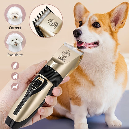 USB Rechargeable Wireless Pet Hair Trimmer for Dogs and Cats - Cordless Grooming Scissors with Lithium Battery 36V Low Voltage Safe, Professional Home and Salon Use Pet Clipper