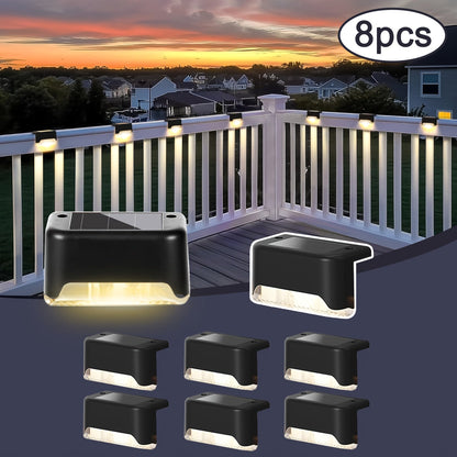 Solar Deck Lights Outdoor Waterproof LED Step Stair Fence Lights 8 16 32 Pack Auto Dusk to Dawn 800mAh Warm White Solar Powered Pathway Patio Garden Driveway Yard Wall Lighting