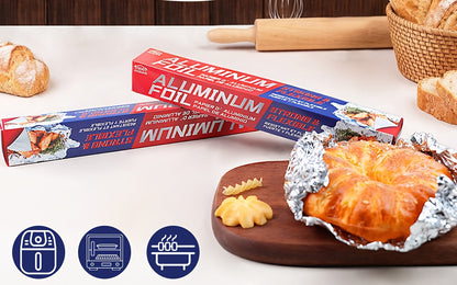 Heavy Duty Aluminum Foil Rolls 6 or 12 Pack – 12 Inch Wide, 30 Sq Ft Per Roll, Thick Strong Foil for Cooking, Grilling, Baking, Food Storage & Restaurant Use, Easy Open Tab
