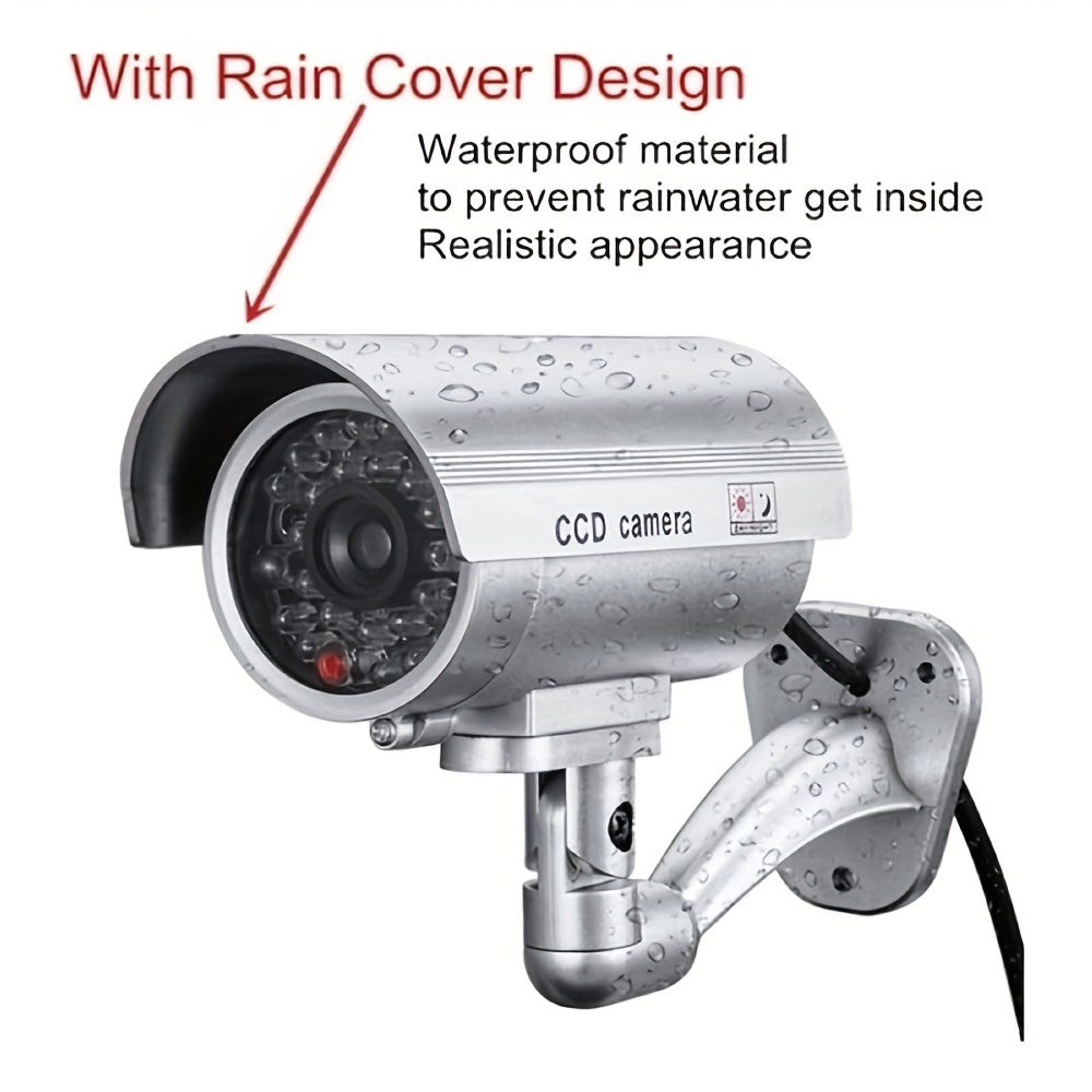 Dummy Security Camera Fake CCTV Surveillance System – Realistic Simulated LED Lights, Adjustable Mount & Warning Stickers, Indoor & Outdoor Home Security Decoy Camera – 2 or 4 Pack