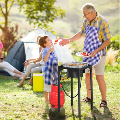 High Pressure Propane Burner Stove 100,000-225,000 BTU - Heavy Duty Cast Iron Outdoor Camp Cooker with Detachable Legs, CSA Listed Regulator, 1 or 3 Burner for Camping, Tailgating & Brewing