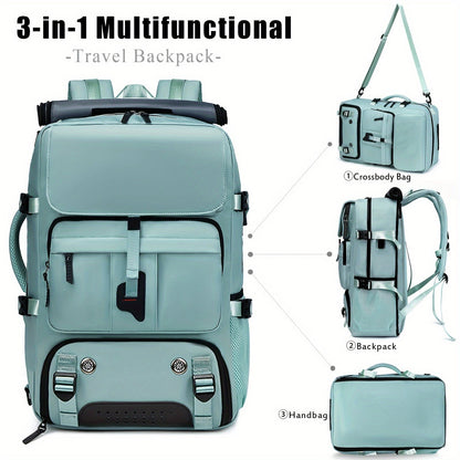 Large Laptop Backpack with Shoe Compartment – Multi-Functional Travel Backpack for Men & Women, Business, College & Carry-On Bag with USB Charging Port, Waterproof, Fits 15.6" Laptop