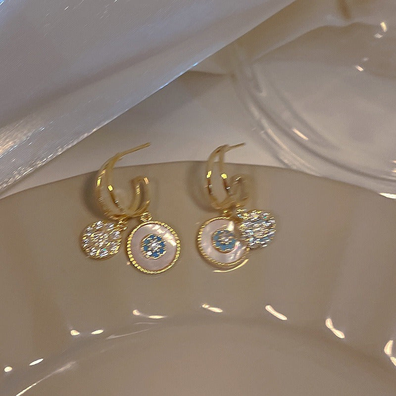 Vintage Bohemian Drop Earrings for Women - 18K Gold Plated Cubic Zirconia Dangle Earrings with 925 Sterling Silver Hooks, Elegant Boho Everyday Fashion Jewelry, Perfect Gift for Her