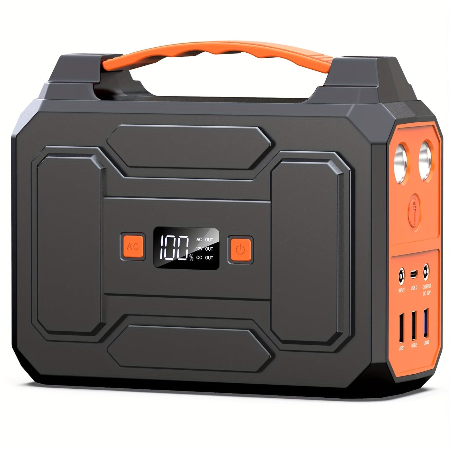 Portable Power Station 100W / 300W Solar Generator – AC Outlet, USB QC3.0, DC Port, LED Flashlight, High Capacity Battery Pack for Camping Hiking Road Trip CPAP Hurricane Emergency