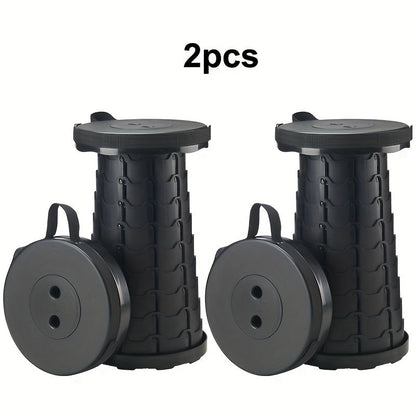 Collapsible Folding Stool 2-Pack Portable Lightweight 400LB Capacity - Retractable Camping Fishing Hiking Kitchen BBQ Indoor Outdoor Seat