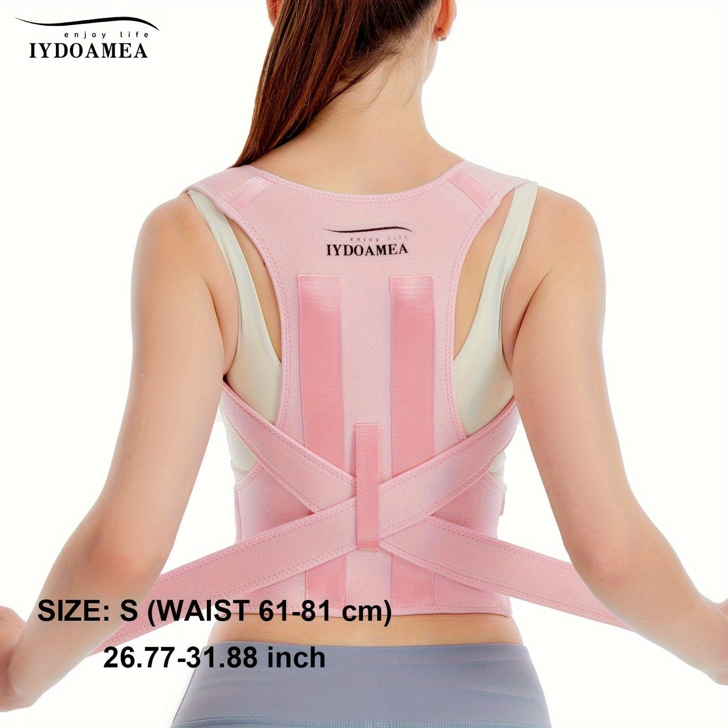 Posture Corrector Back Brace for Women & Men – Adjustable Breathable Shoulder Lumbar Support Straightener Belt for Upper & Lower Back Pain Relief, Waist 25–29 Inch