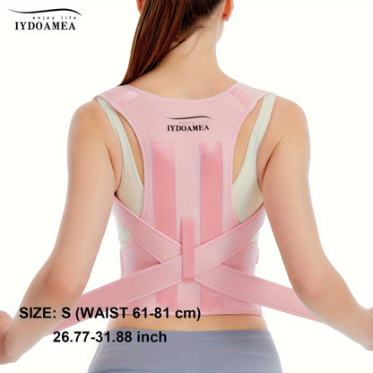 Posture Corrector Back Brace for Women & Men – Adjustable Breathable Shoulder Lumbar Support Straightener Belt for Upper & Lower Back Pain Relief, Waist 25–29 Inch