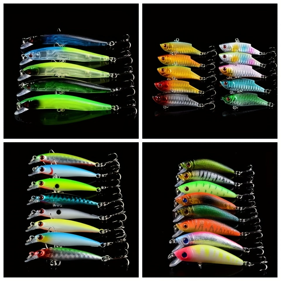 Fishing Lure Set 5pcs – Bionic Minnow Hard Bait, Realistic Swimming Action, Saltwater & Freshwater, Random Mixed Color Artificial Lures