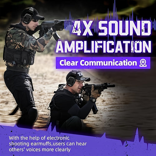 Electronic Shooting Ear Protection Earmuffs NRR 23dB – Noise Cancelling Hearing Protection with Sound Amplification, Adjustable Headband, ANSI Certified for Shooting, Hunting, Mowing & Industrial Use