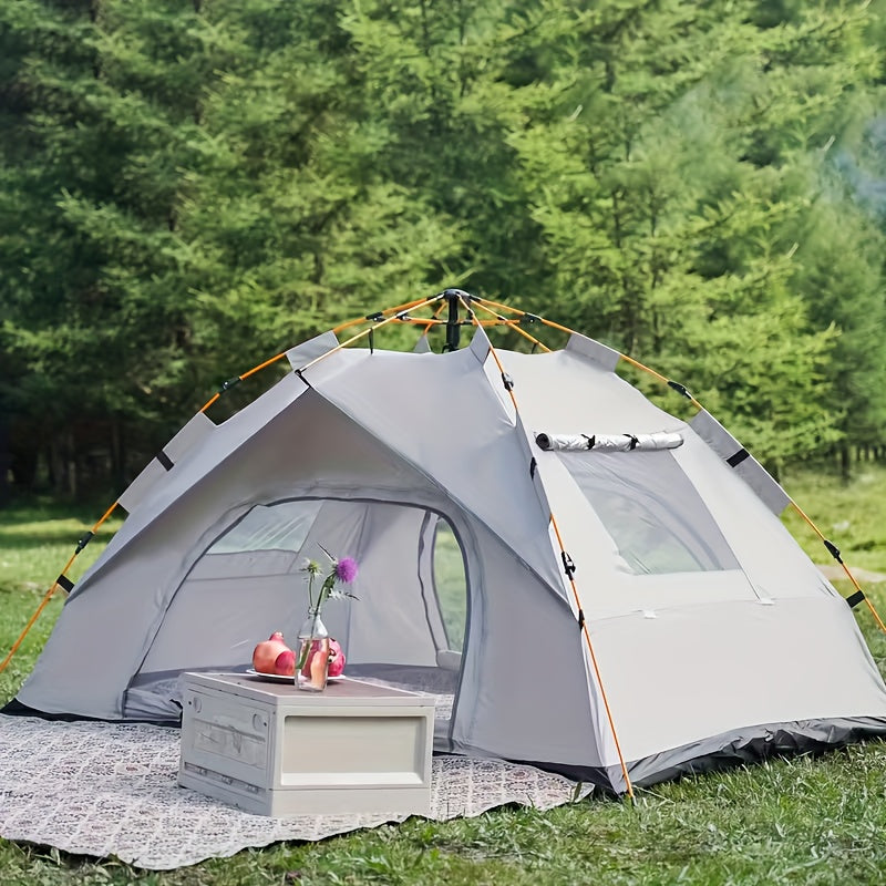 3-Second Instant Pop-Up Camping Tent for 2 Person – Automatic Setup, Fiberglass Poles, Oxford Cloth, All-Season Waterproof, Double Door – for Hiking, Travel, Beach & Backpacking