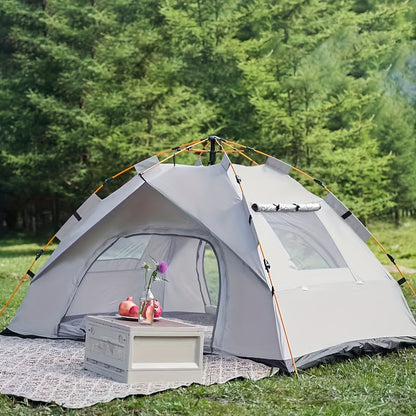 3-Second Instant Pop-Up Camping Tent for 2 Person – Automatic Setup, Fiberglass Poles, Oxford Cloth, All-Season Waterproof, Double Door – for Hiking, Travel, Beach & Backpacking