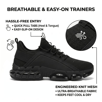 Men's Lightweight Breathable Running Shoes, Low-Top Road Training Sneakers with Rubber Sole & Lace-Up Closure, All-Season Comfort Athletic Footwear for Gym, Training & Casual Wear - White, Black, Blue, Khaki