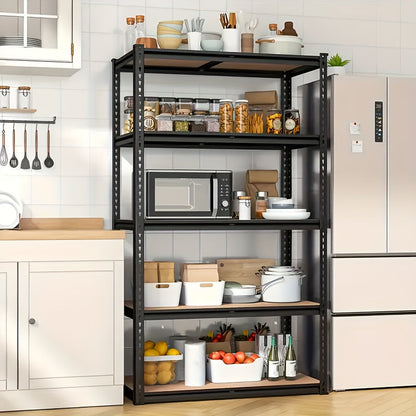 Heavy Duty 5-Tier Metal Shelving Unit 2000LBS Garage Storage Rack | 72"H & 60"H Adjustable Steel Shelf for Garage, Basement, Pantry, Closet, Utility Room – Black
