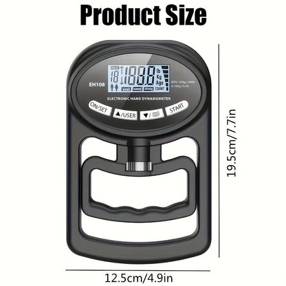 Digital Hand Grip Strength Tester – Hand Dynamometer 264 lbs / 120 kg Adjustable Grip Trainer for Sports Training, Fitness Testing, Physical Therapy & Rehabilitation, Men Women Athletes