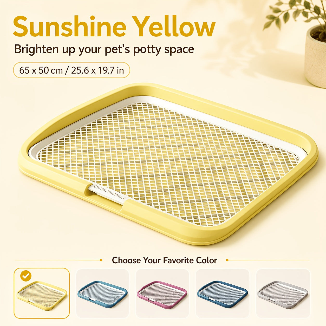 Dog Potty Tray Leak-Proof Indoor Puppy Toilet with Removable Grating, Washable Pee Pad Holder for Apartment Puppy Training, Pet Potty Station for Small Medium Dogs