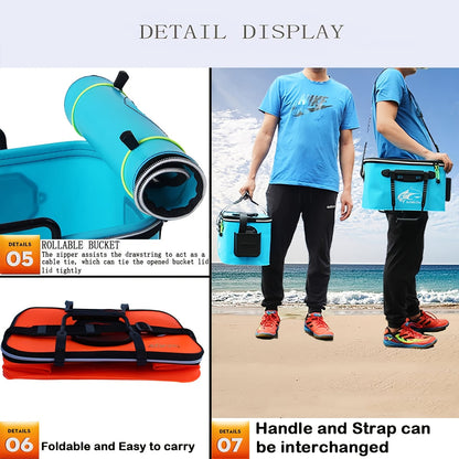 Collapsible Fish Bucket – Portable EVA Live Fish Holder & Bait Bucket for Fishing, Foldable Fish Safety Container for Outdoor Camping, Freshwater & Saltwater Fishing