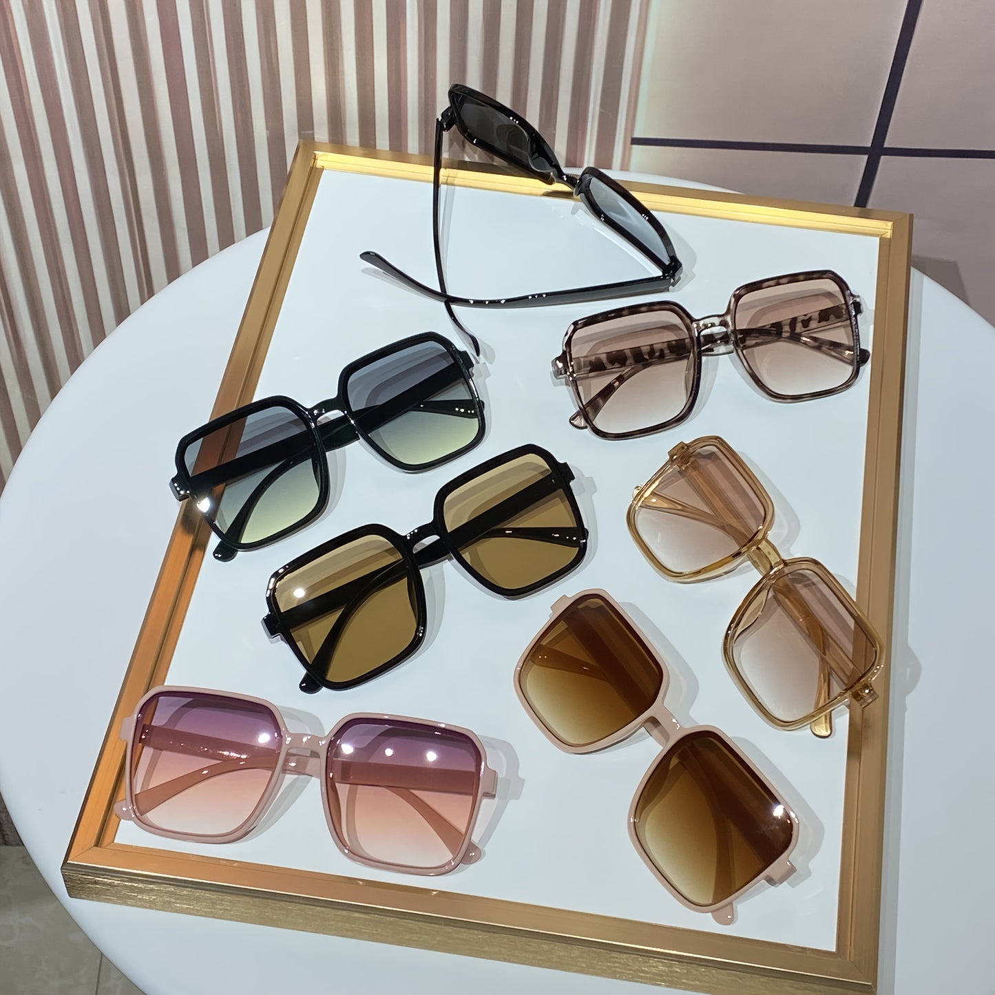 14-Pack Women's Square Frame Tinted Fashion Glasses Set – Minimalist European & American Style, Durable PC Frames, Colorful Lenses, Bulk Party & Gathering Eyewear for Women