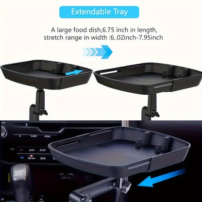 Car Cup Holder Tray 3-in-1 – ABS Adjustable Rotating Bracket, Dual Expandable Base, Phone Holder & Drink Organizer for Most Vehicles | Velora