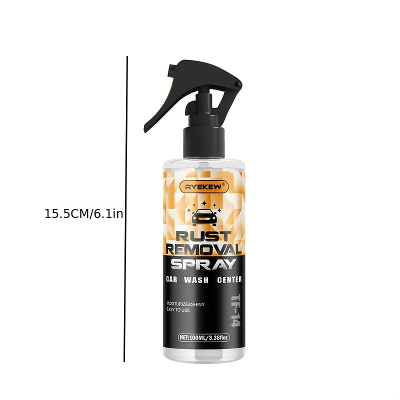 Rust Remover Spray for Metal – Fast-Acting Formula for Chrome, Iron, Alloy & Steel Surfaces, No Residue, Safe for Plastic & Rubber, Automotive & Household Rust Removal, 3.38oz