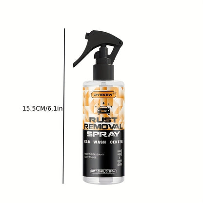 Rust Remover Spray for Metal – Fast-Acting Formula for Chrome, Iron, Alloy & Steel Surfaces, No Residue, Safe for Plastic & Rubber, Automotive & Household Rust Removal, 3.38oz