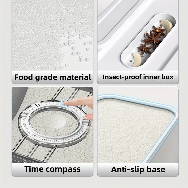 Airtight Food Storage Containers Set with Flip-Top Lid – 2.85 & 2.06 Gallon PET Square Rice Canister, Insect & Moisture Proof Grain Dispenser for Kitchen Pantry Organization – Reusable & BPA-Free