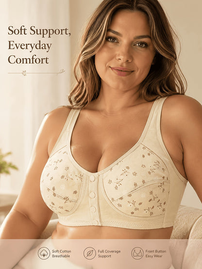 7 Pack Seamless Wireless Bra Set for Women – Soft Front Button Bralettes, No Underwire, Comfortable & Breathable for Daily Wear, Yoga, Travel & Festivals, Sizes S-XXL