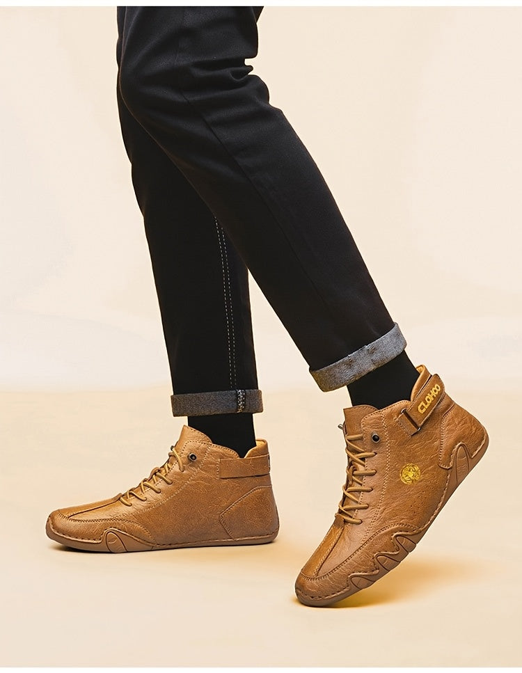 Men's High-Top Sneakers Breathable Lace-Up Casual Shoes Soft Rubber Sole Non-Slip Outdoor Walking Shoes for Men US 7-12 Multiple Colors