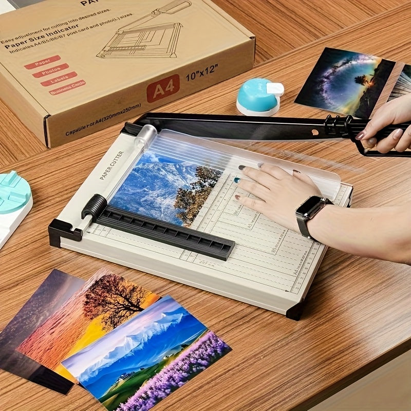 12 Inch Heavy-Duty Guillotine Paper Cutter Trimmer with Safety Guard Corner Rounder Precise Grid for Photos Cardstock Scrapbook Office Documents Craft Cutting Tool